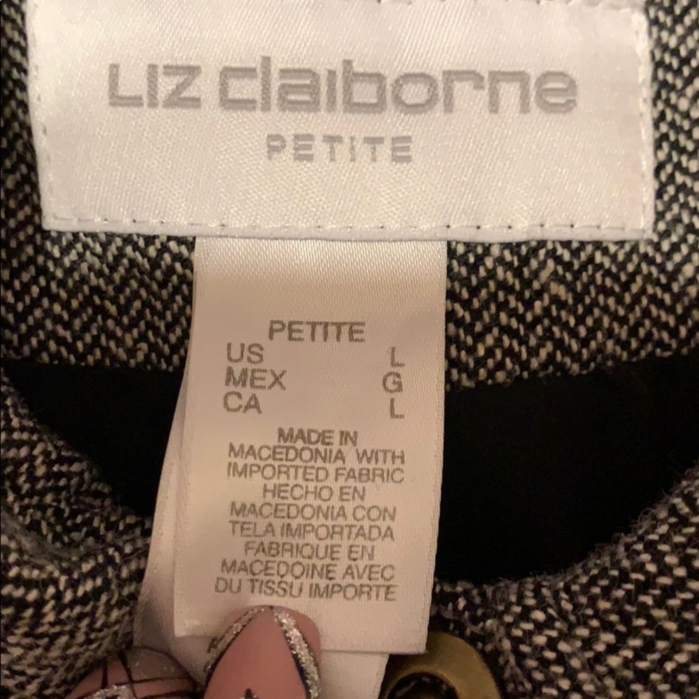 Liz Claiborne Charcoal Gray Lined Collar Jacket - Picture 9 of 11